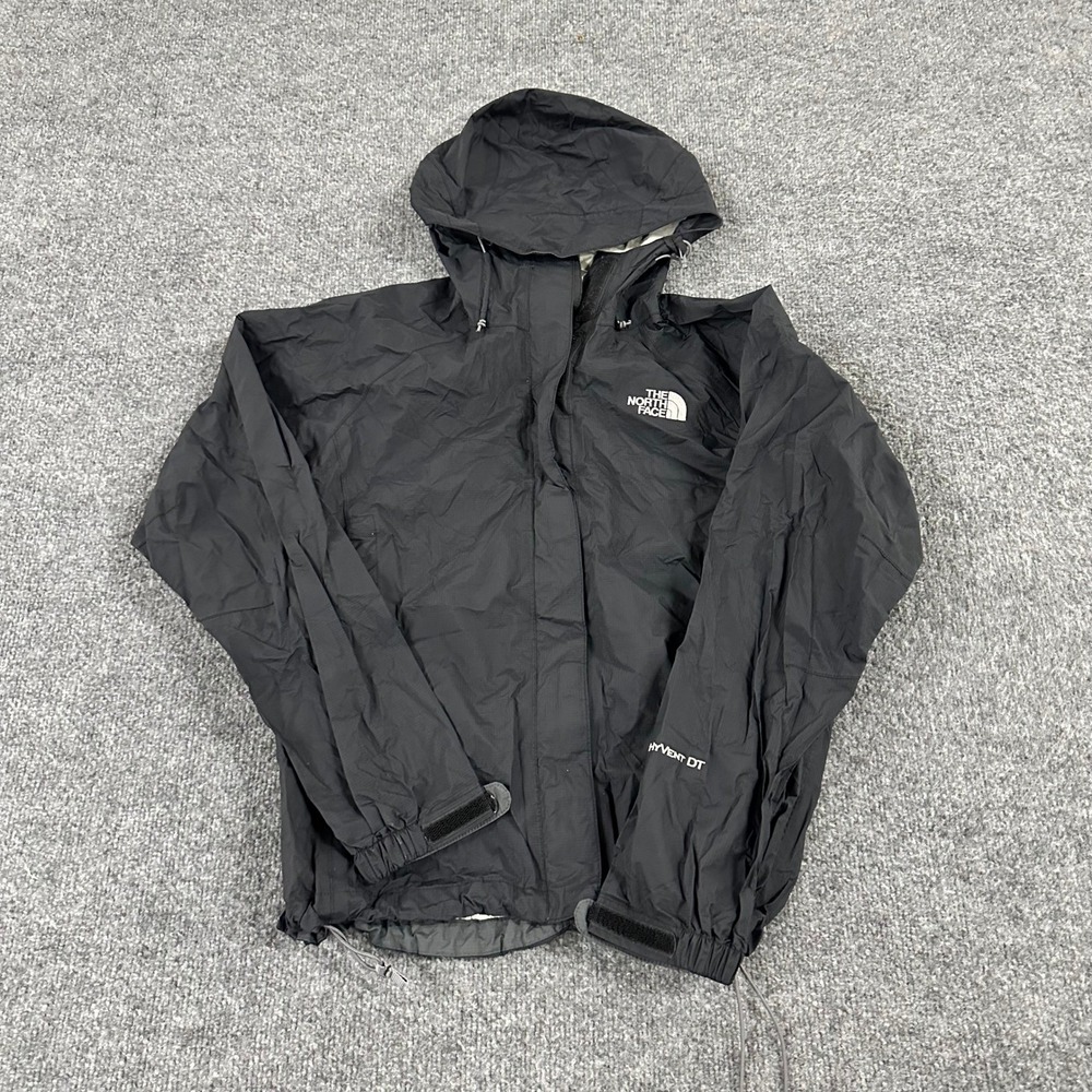 The North Face Jacket Womens S Black HyVent DT Rain Hooded Full Zip Windbreaker